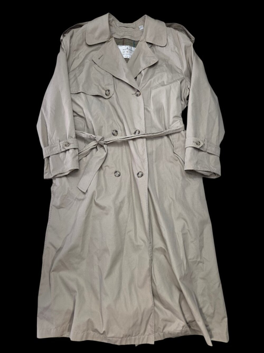 Vintage Towne by London Fog Women’s 12R Beige Belted Trench Coat